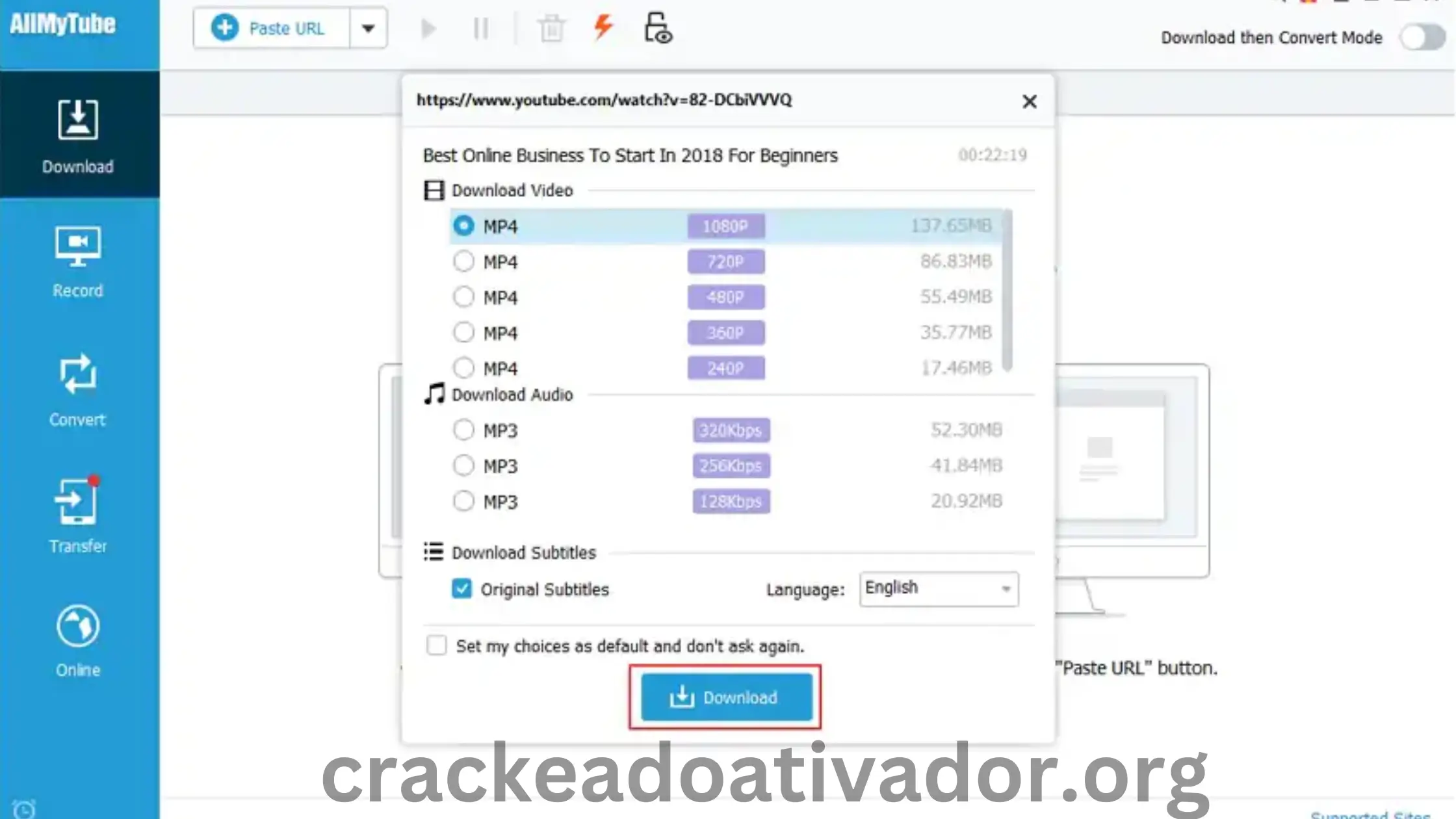 Wondershare AllMyTube Crackeado